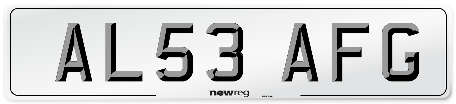 AL53 AFG Number Plate from New Reg